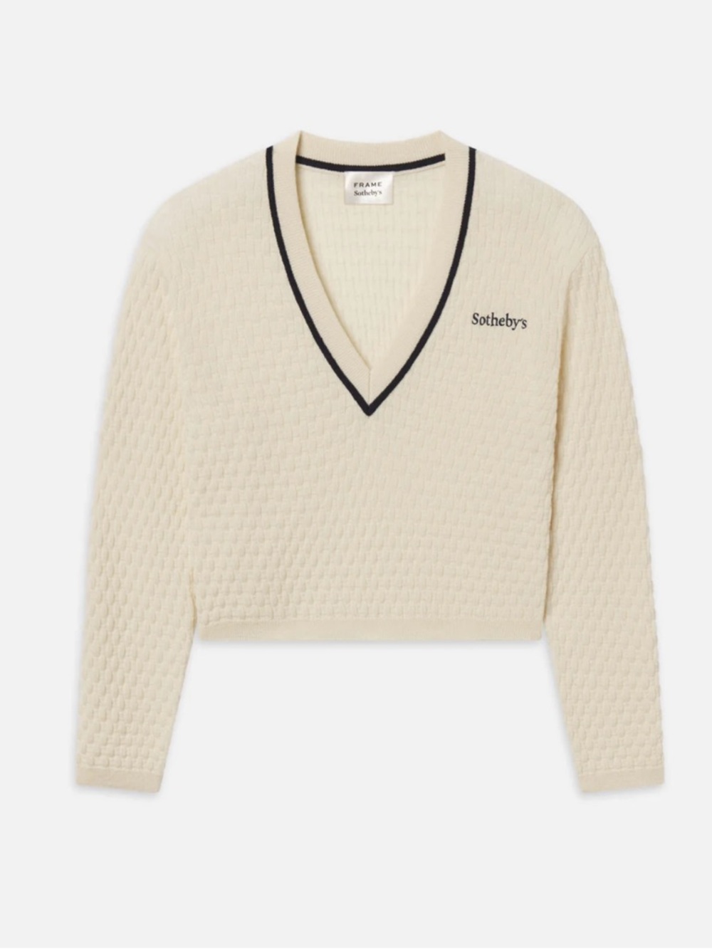 FRAME 100% cashmere Sotheby's Women's V-Neck Sweater NEW